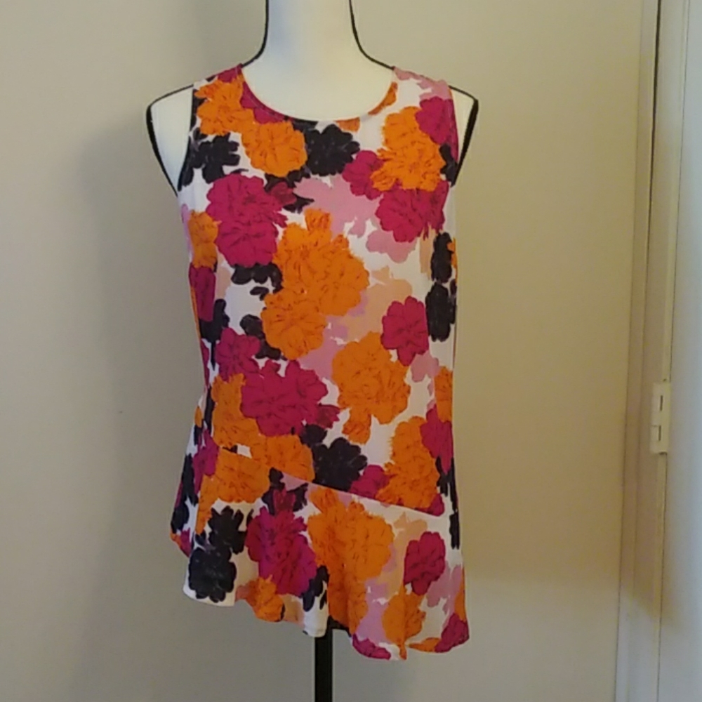 Maison Jules top bright floral sleeveless NWT Sm